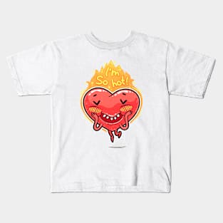 Cute Burning Heart for Valentine's Day Kids T-Shirt